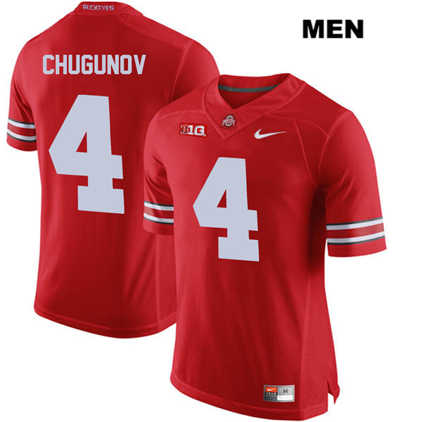 Ohio State Buckeyes Men's Chris Chugunov #4 Red Authentic Nike College NCAA Stitched Football Jersey RB19M13UD